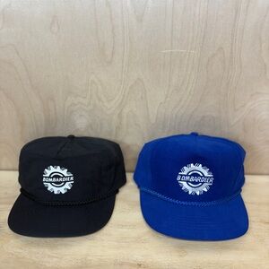 Bombardier Logo Rope-Trim Caps in Black & Royal Blue